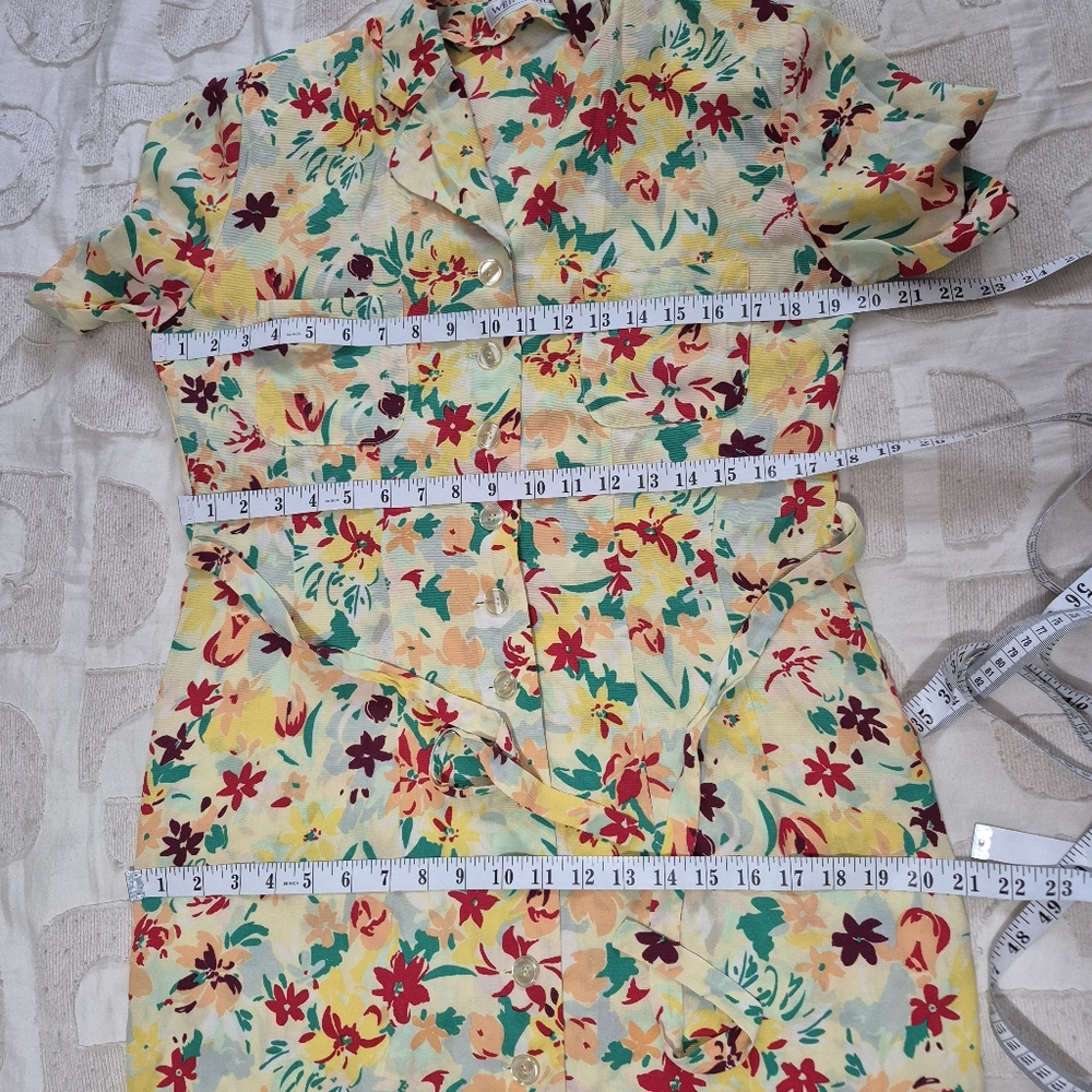 Vintage Weinberg Floral Button Down Dress Size M - Picture 12 of 13
